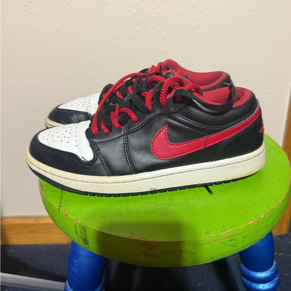 Nike Air Jordan 1 Low Black and Red Low-Top Sneakers